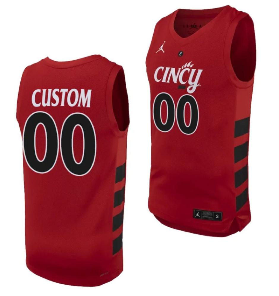 Mens Custom Jersey Cincinnati Bearcats Basketball College Red Jersey