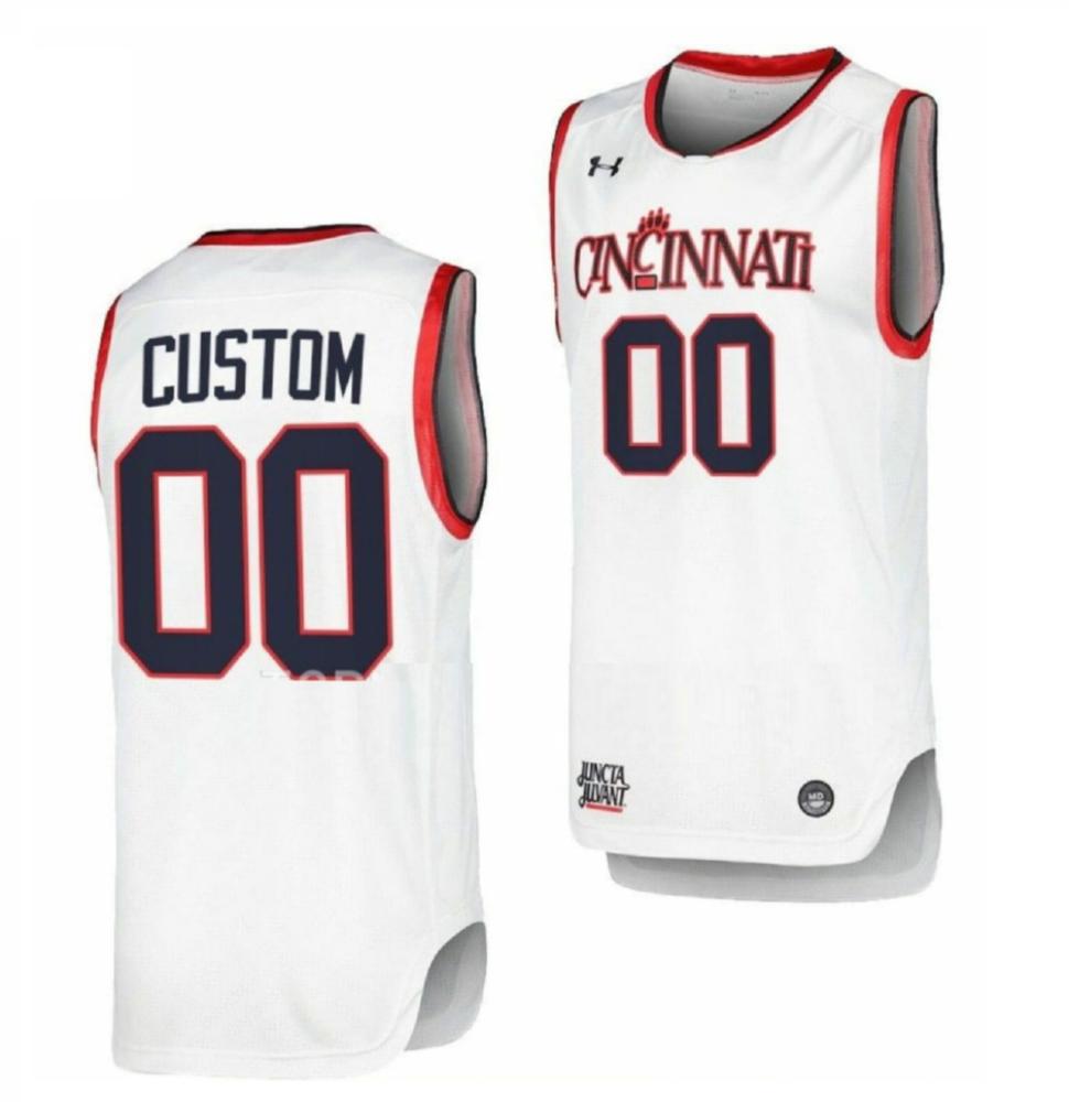 Mens Custom Jersey Cincinnati Bearcats Basketball College White