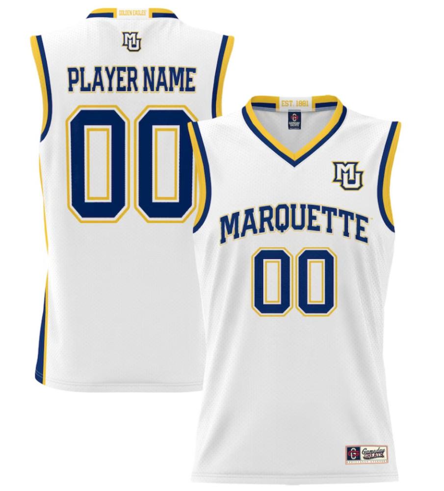 Mens Custom Jersey Marquette Golden Eagles College Basketball Jersey White