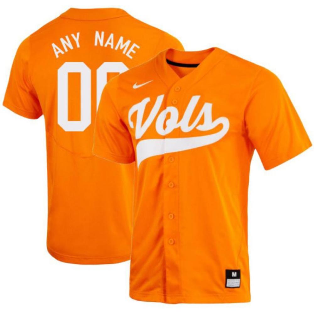 Mens Custom Jersey Ncaa 2024 Tennessee Volunteers Baseball Jersey Orange