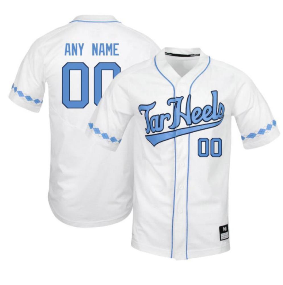 Mens Custom Jersey North Carolina Tar Heels Baseball Jersey White