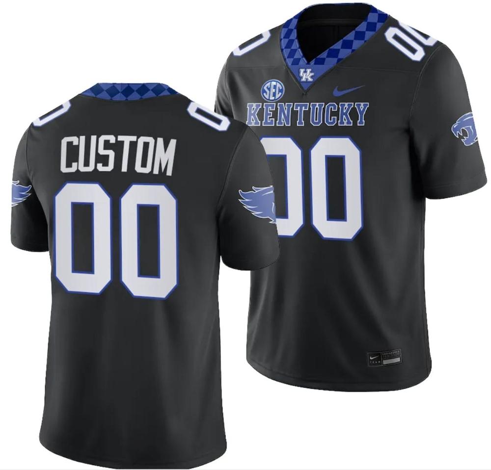 Mens Custom Kentucky Wildcats Jersey Alternate Football Game Black 2023