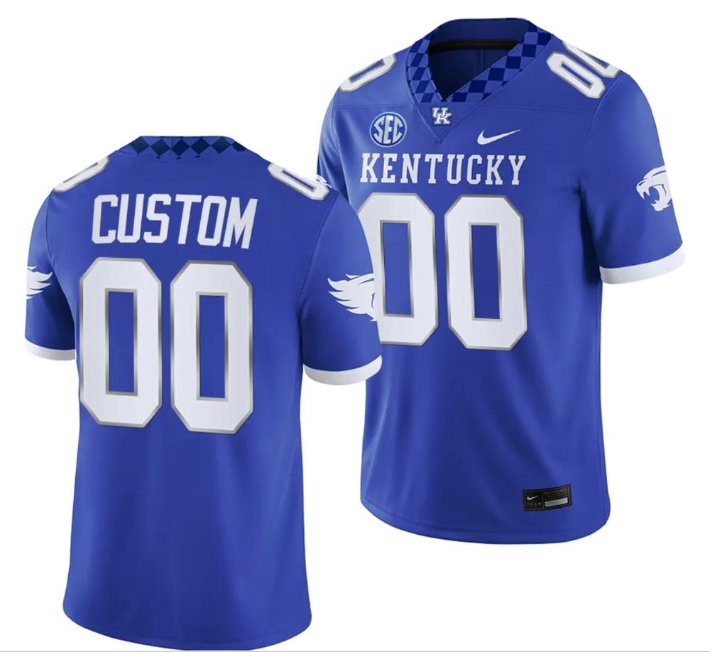 Mens Custom Kentucky Wildcats Jersey College Football Game 2023 Blue