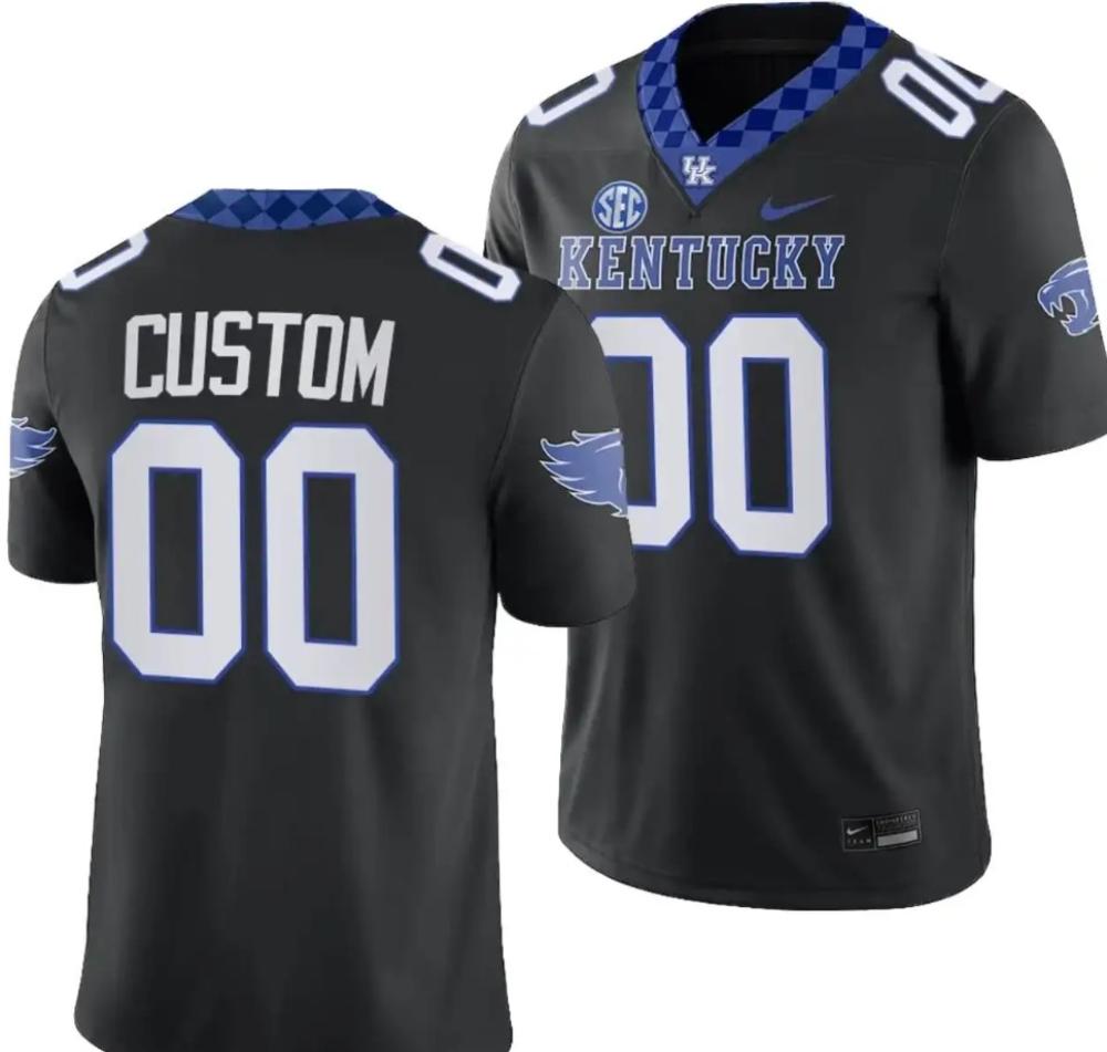 Mens Custom Kentucky Wildcats Jersey Name And Number Alternate Football Black