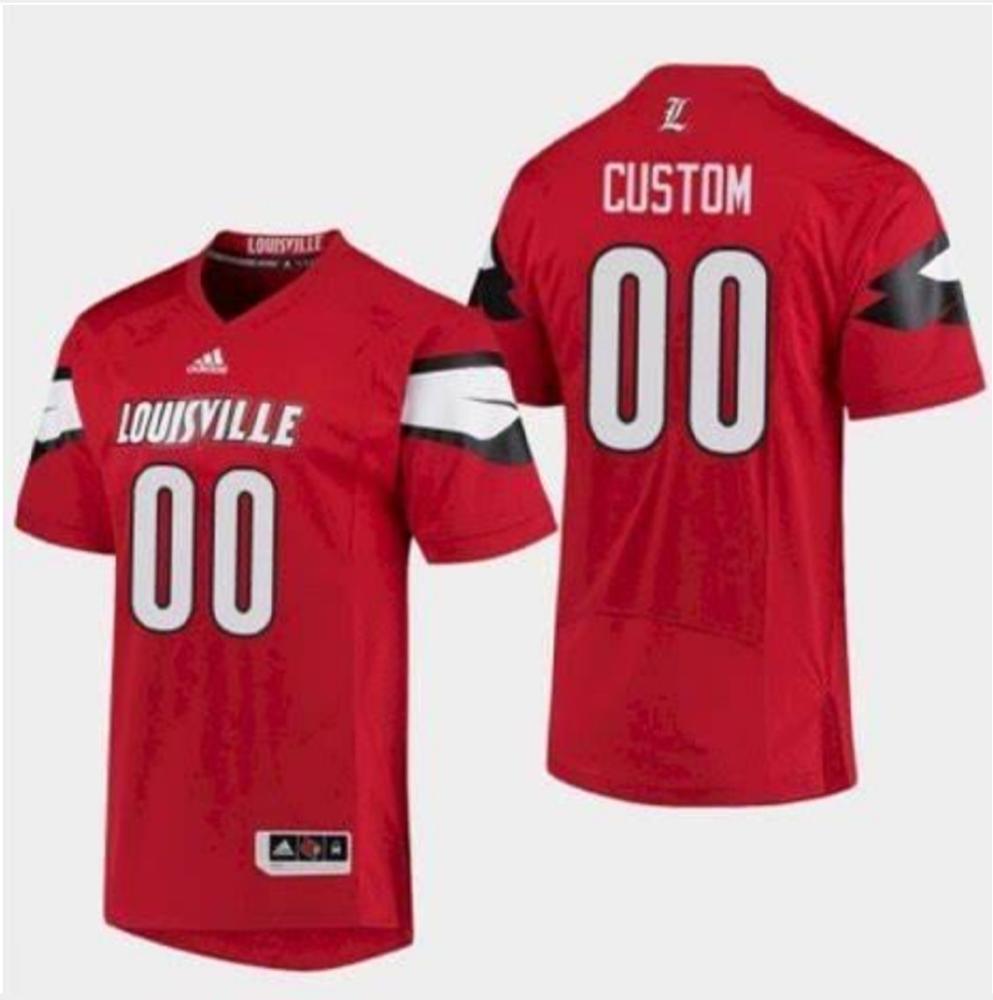 Mens Custom Louisville Cardinals College Football Jersey Red Stitched Jersey