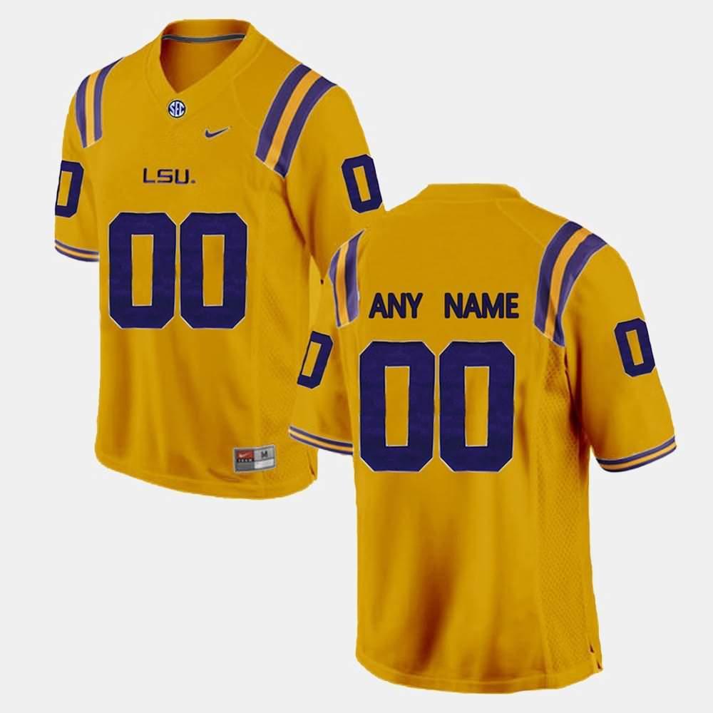 Mens Custom Lsu Tigers Jersey College Football Jersey Yellow