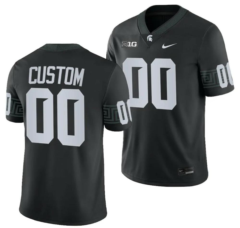Mens Custom Michigan State Spartans Jersey Alternate Black College Football 20