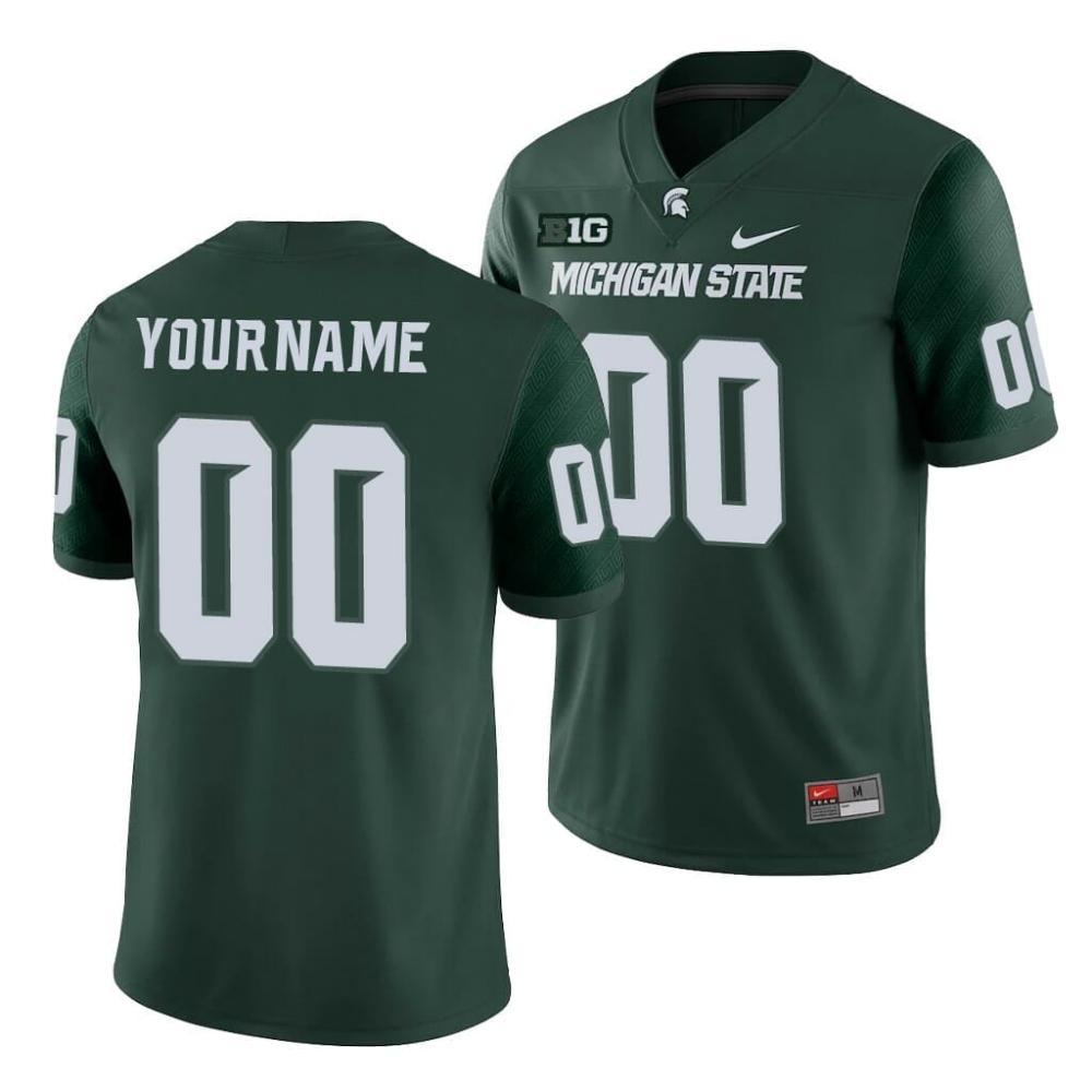 Mens Custom Michigan State Spartans Jersey Football Jersey Green