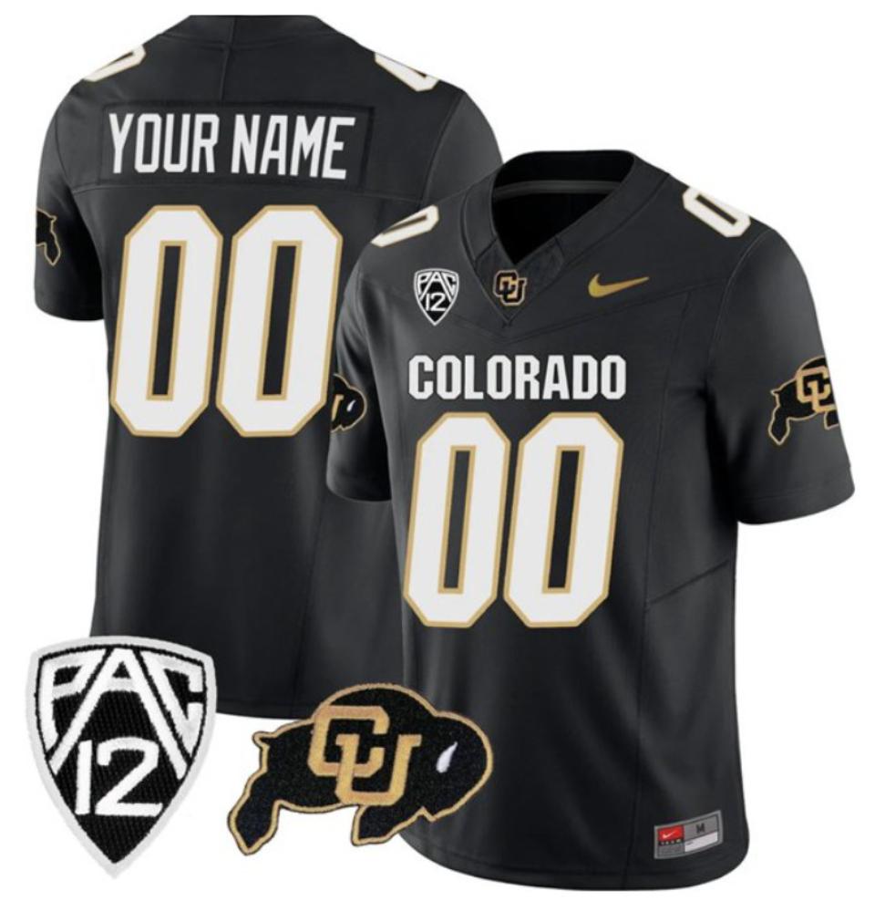 Mens Custom Name And Number Colorado Buffaloes Football Black Stitched Jersey