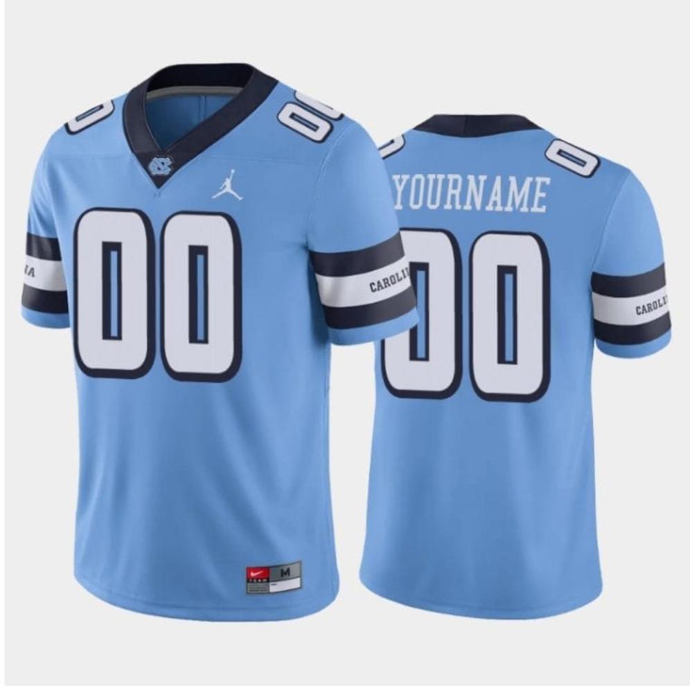 Mens Custom North Carolina Tar Heels Jersey College Football Blue