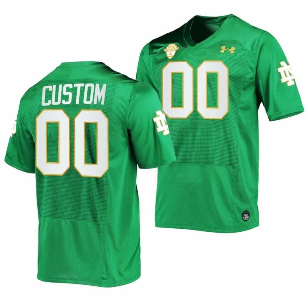 Mens Custom Notre Dame Jersey College Football Kelly Green 2023