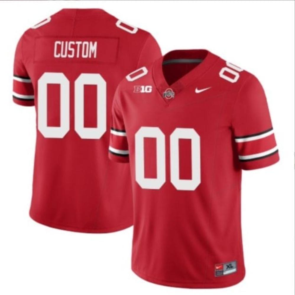 Mens Custom Ohio State Buckeyes Jersey College Footb Scarlet