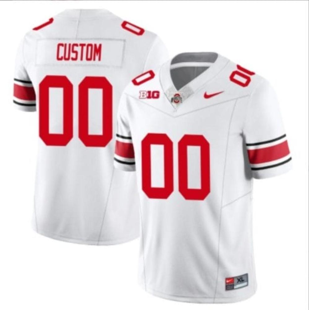 Mens Custom Ohio State Buckeyes Jersey College Footb White