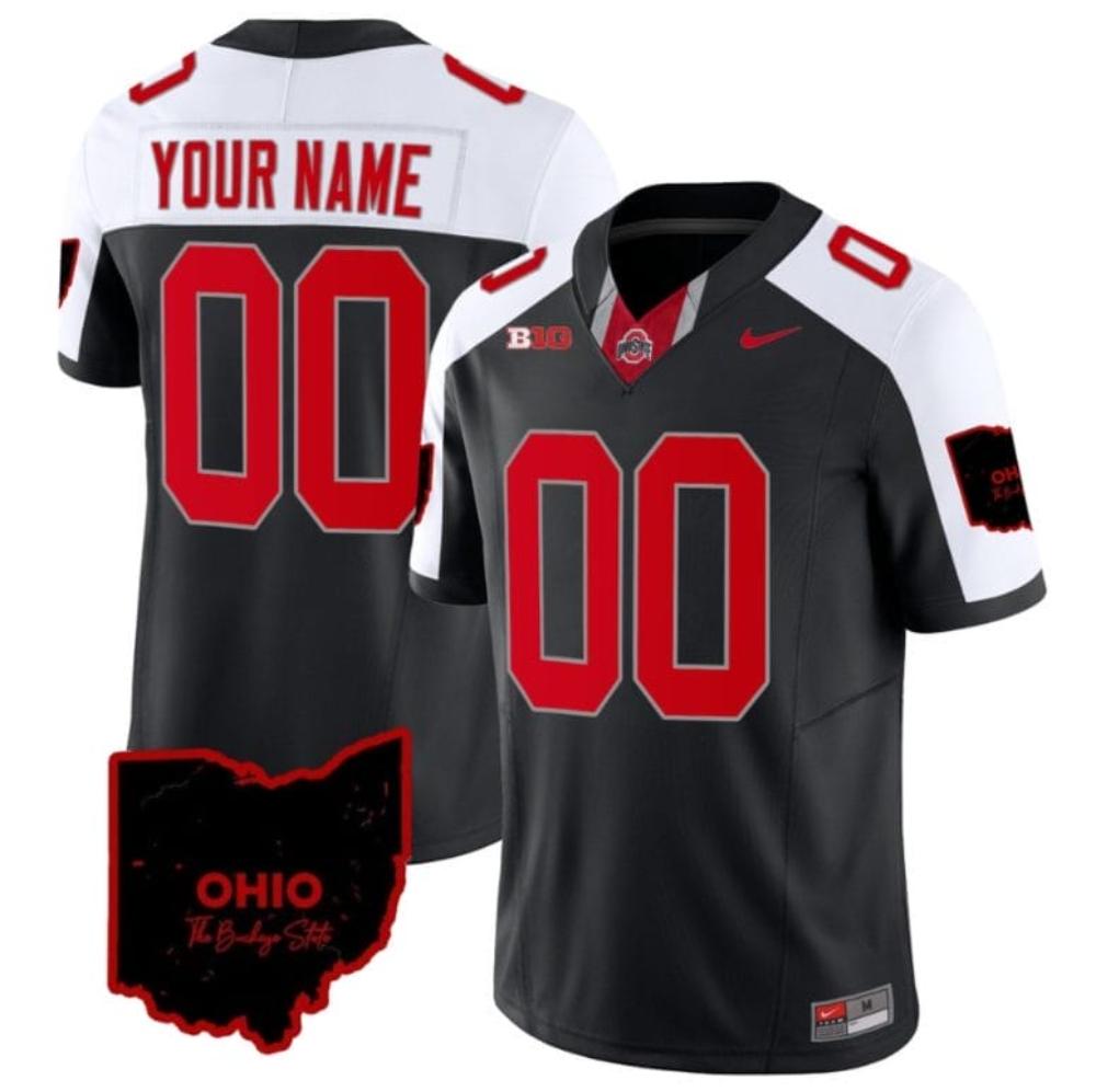 Mens Custom Ohio State Jersey Limited College Footb Ohio Patch Black Alternate