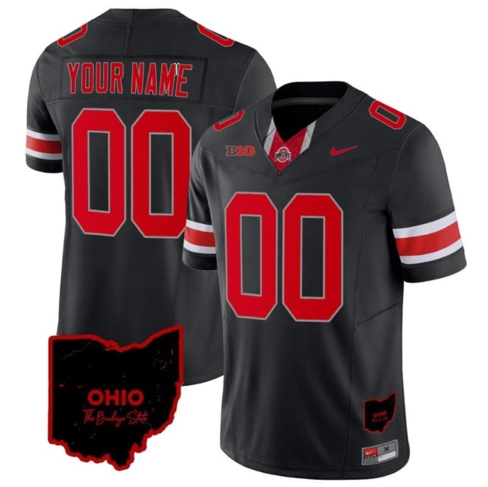 Mens Custom Ohio State Jersey Limited College Footb Ohio Patch Black