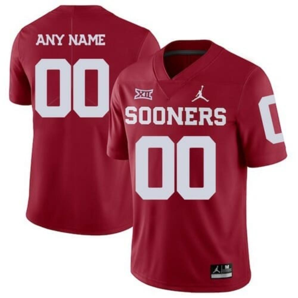 Mens Custom Oklahoma Sooners Jersey Ncaa College Football Red