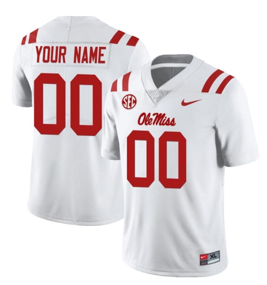 Mens Custom Ole Miss Rebels Jersey Name And Number College Football All Stitch