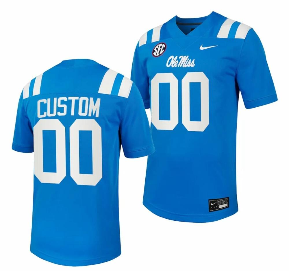 Mens Custom Ole Miss Rebels Jersey Untouchable College Football 2023 Powder Bl