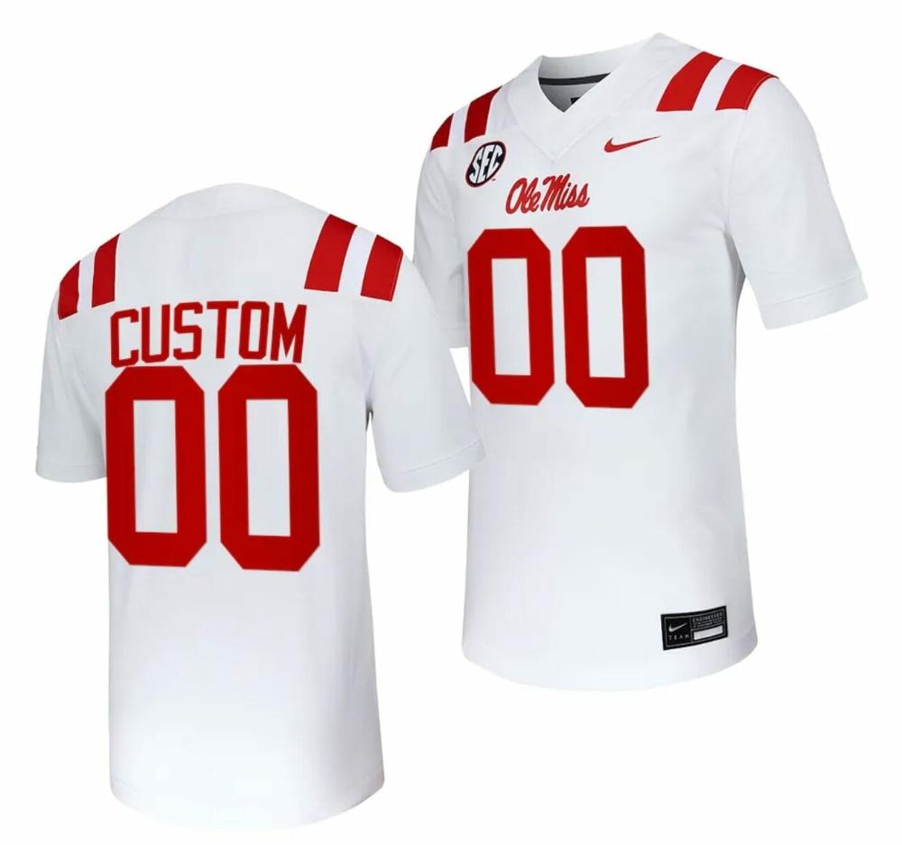 Mens Custom Ole Miss Rebels Jersey Untouchable College Football 2023 White