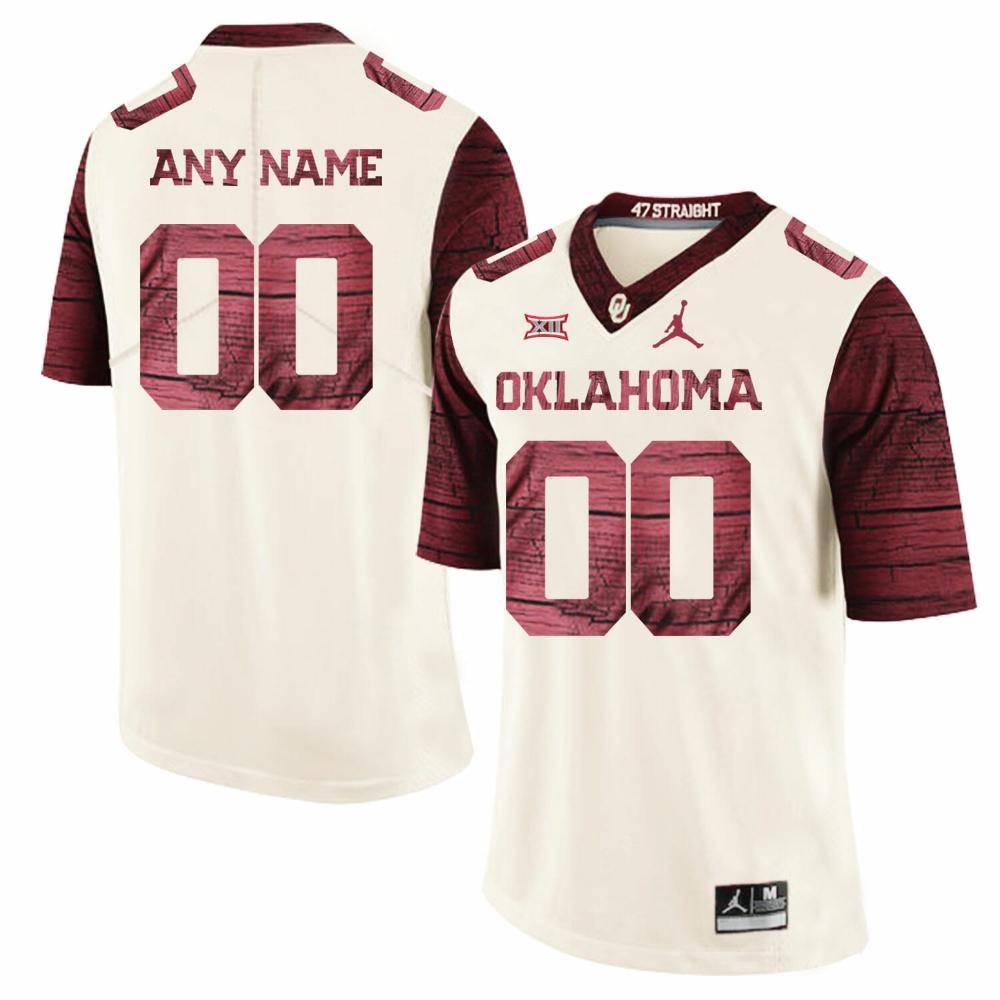 Mens Custom Ou Football Jersey Ncaa Oklahoma Sooners College White