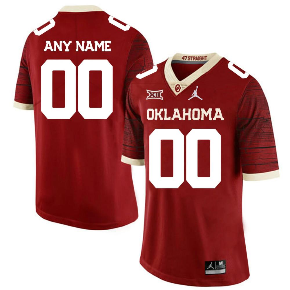 Mens Custom Ou Jersey Ncaa Oklahoma Sooners College Football Red