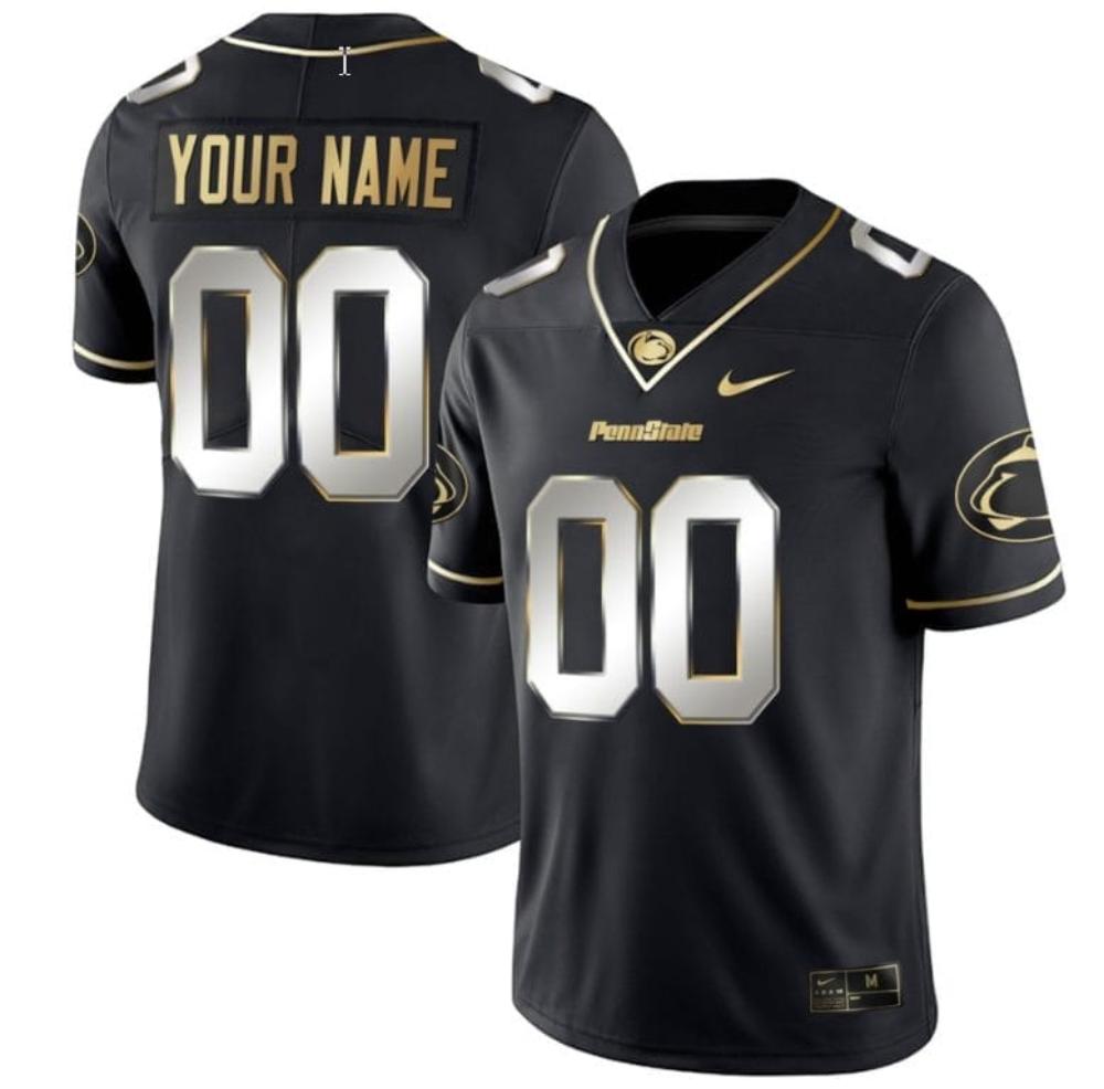 Mens Custom Penn State Nittany Lions Jersey College Football Black Limited