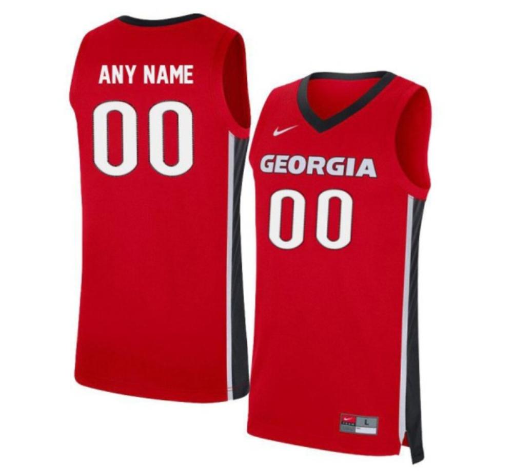 Mens Custom Red Jersey Ncaa Georgia Bulldogs Basketball Jerseys