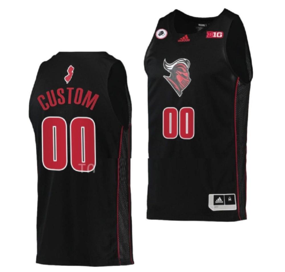 Mens Custom Rutgers Scarlet Knights Jersey College Basketball Black Jersey