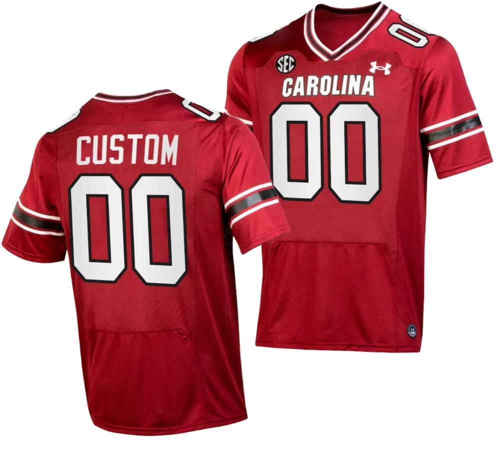 Mens Custom South Carolina Gamecocks Jersey College Footb Garnet 2023