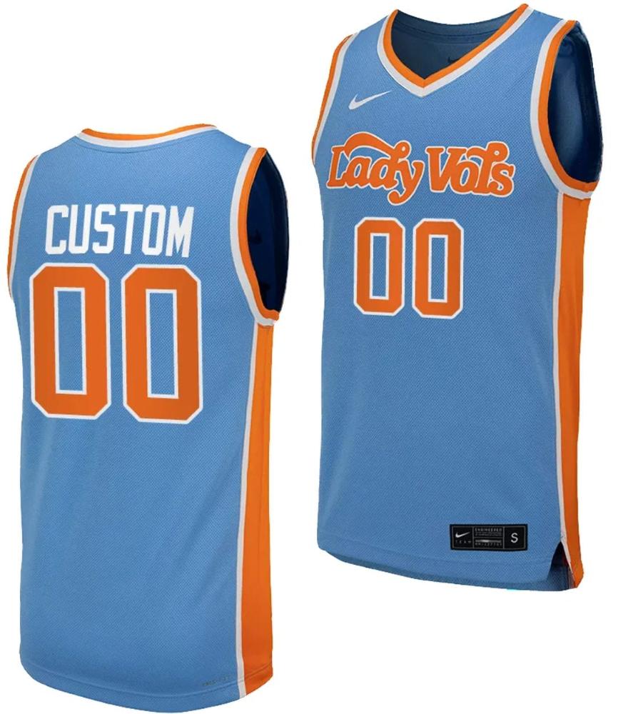 Mens Custom Tennessee Lady Vols Jersey Name And Number Basketball College Blue