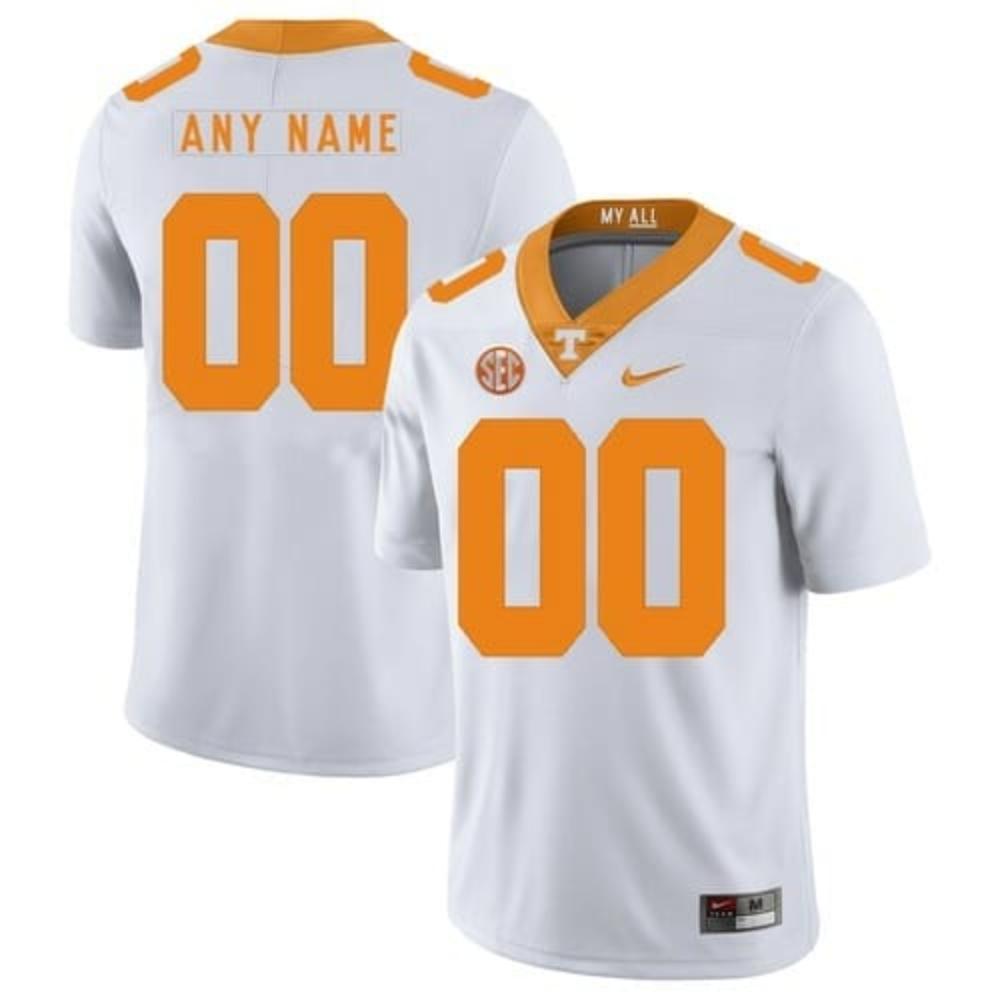 Mens Custom Tennessee Vols Jersey Name Number Ncaa College Football White