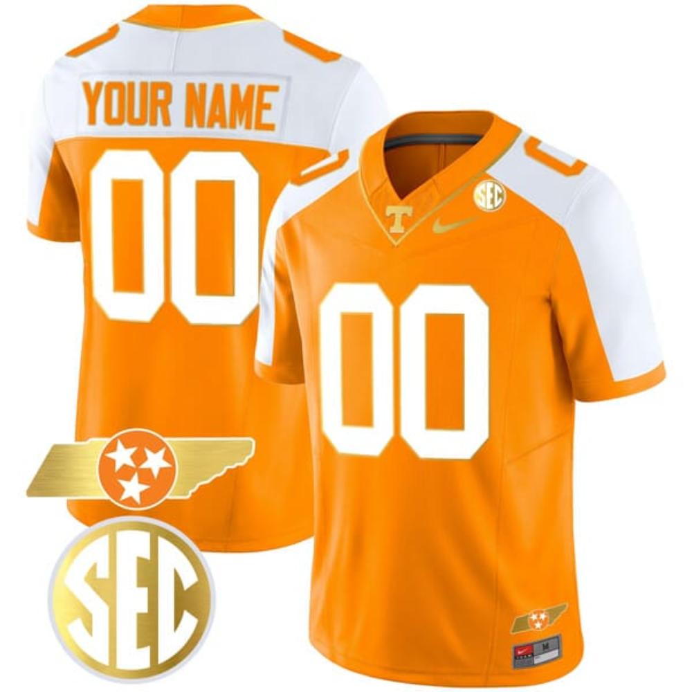 Mens Custom Tennessee Volunteers Jersey Checkerboar College Footb Alternate Or
