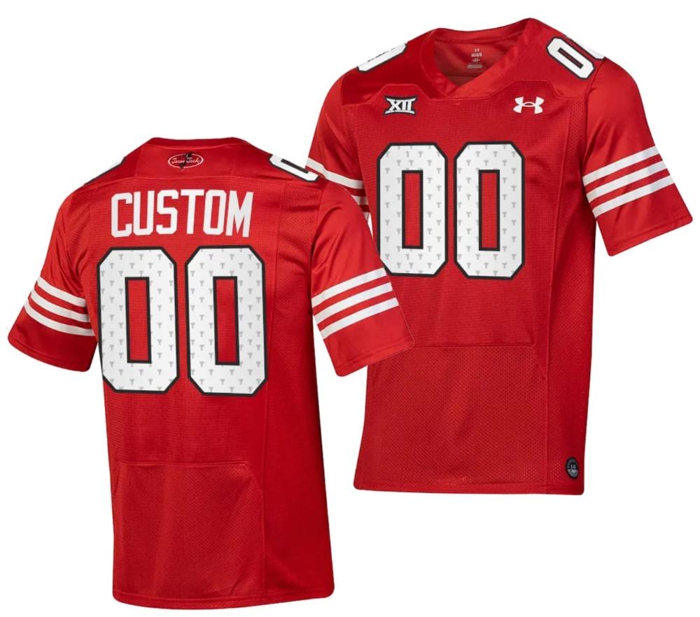 Mens Custom Texas Tech Red Raiders Jersey College Football Throwback Stitched