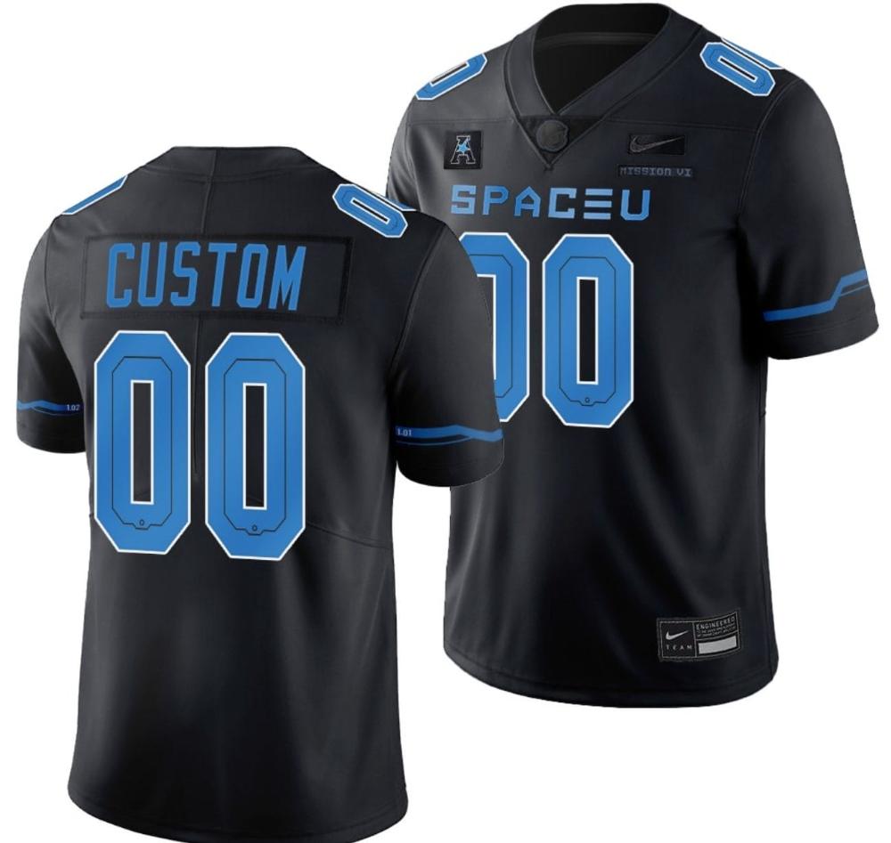 Mens Custom Ucf Knights Jersey College Football 2022 Space Legend Black