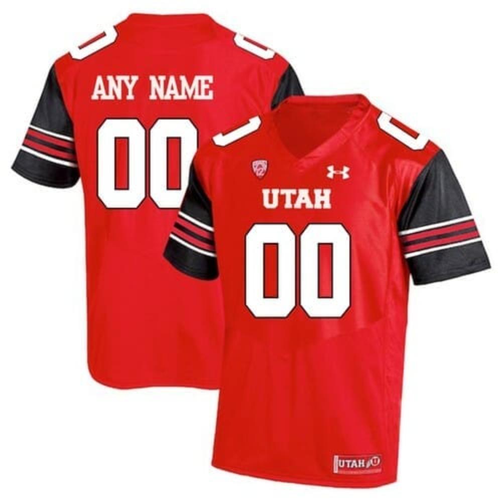 Mens Custom Utah Utes Football Jersey Name Number Ncaa College Red Black