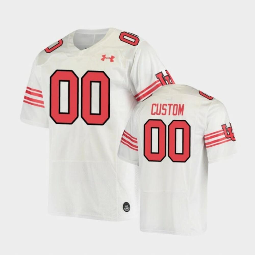 Mens Custom Utah Utes Jersey Under Armour Throwback Replica White
