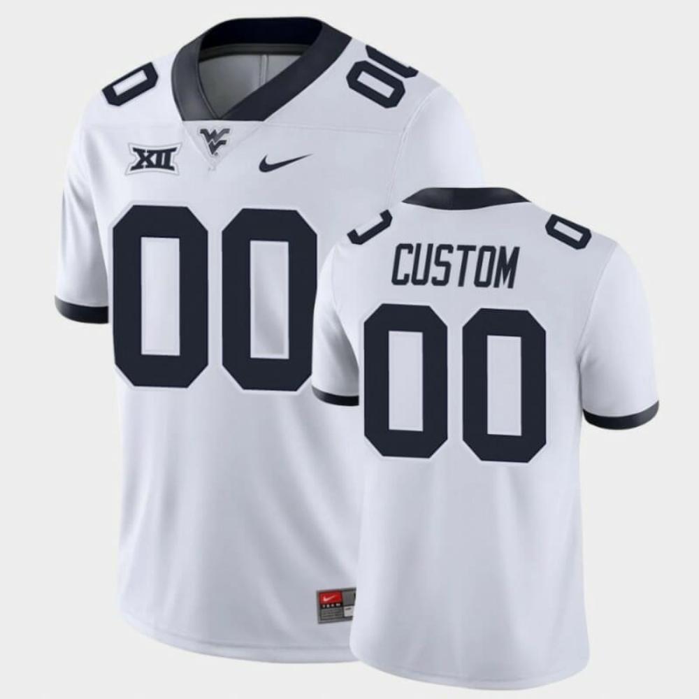 Mens Custom West Virginia Football Jersey White Game College Football