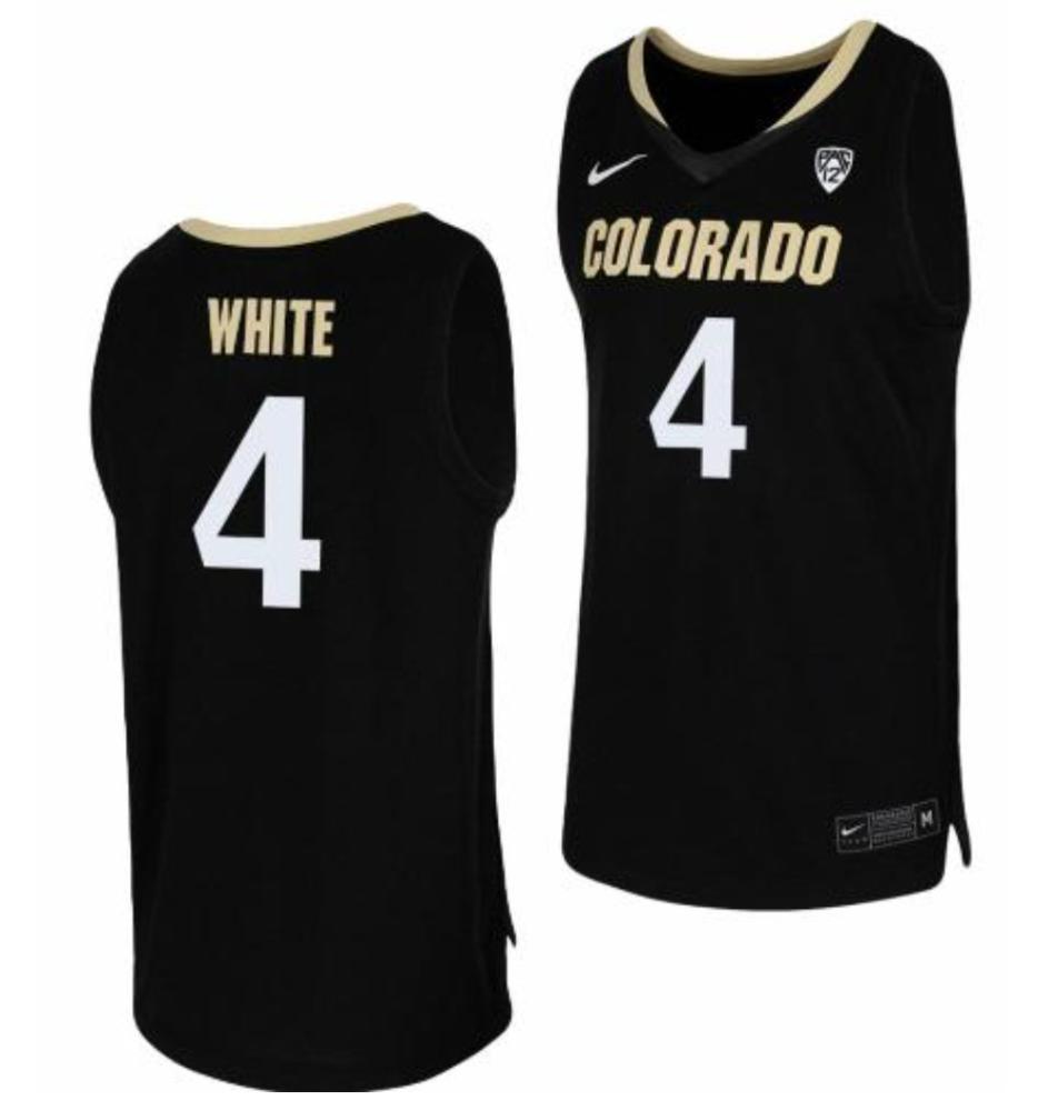 Mens Derrick White 4 Jersey Colorado Buffaloes Basketball College Black