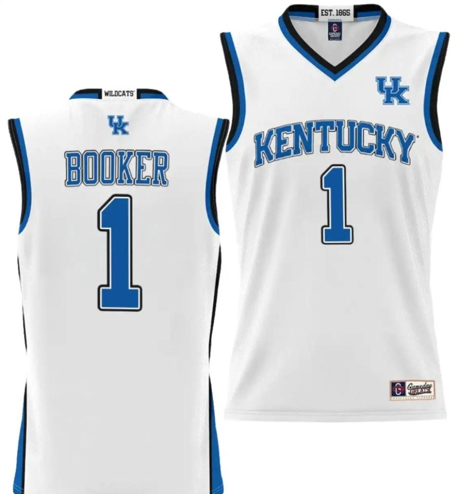 Mens Devin Booker Jersey 1 Kentucky Wildcats Nil College Basketball White