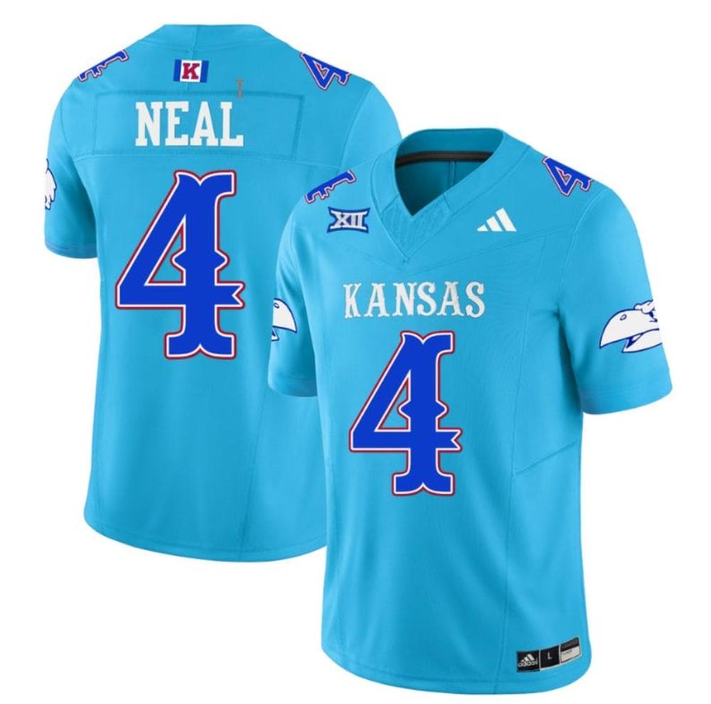 Mens Devin Neal Jersey 4 Kansas Jayhawks Blackhawk Old Ku