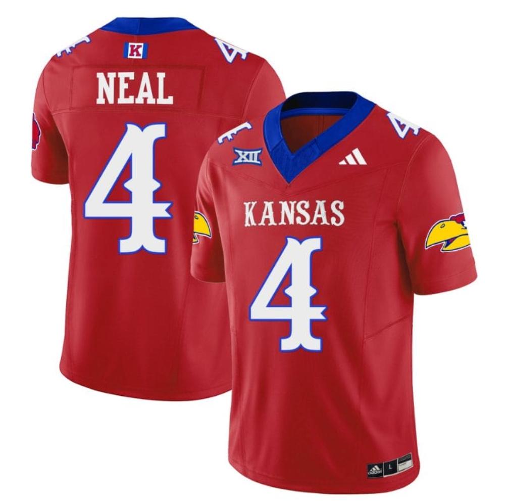 Mens Devin Neal Jersey 4 Kansas Jayhawks Blackhawk Red