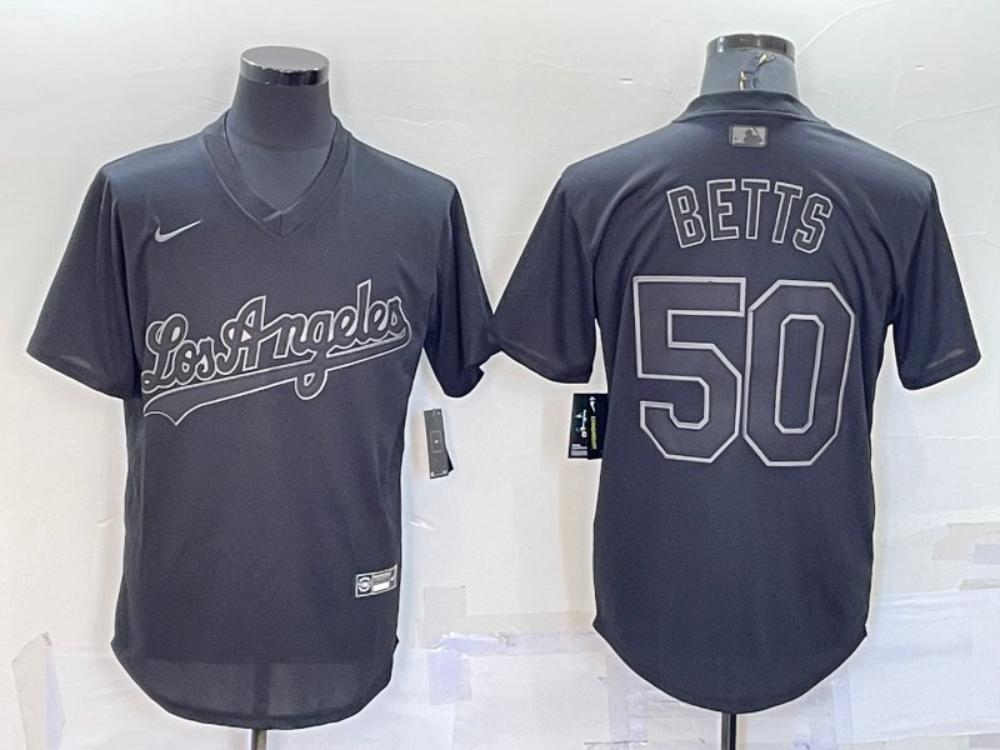 Mens Dodgers 50 Mookie Betts Inverted Legend Jersey Black