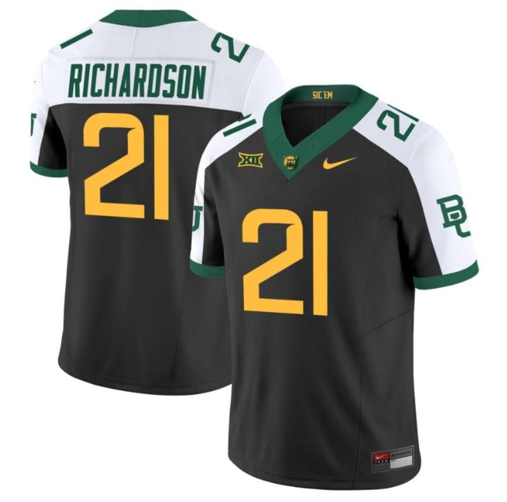 Mens Dominic Richardson Jersey 21 Baylor Bears College Black Alternate