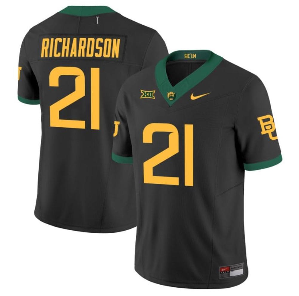 Mens Dominic Richardson Jersey 21 Baylor Bears College Black