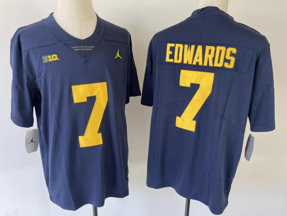 Mens Donovan Edwards 7 Michigan Wolverines Limited Jersey Navy