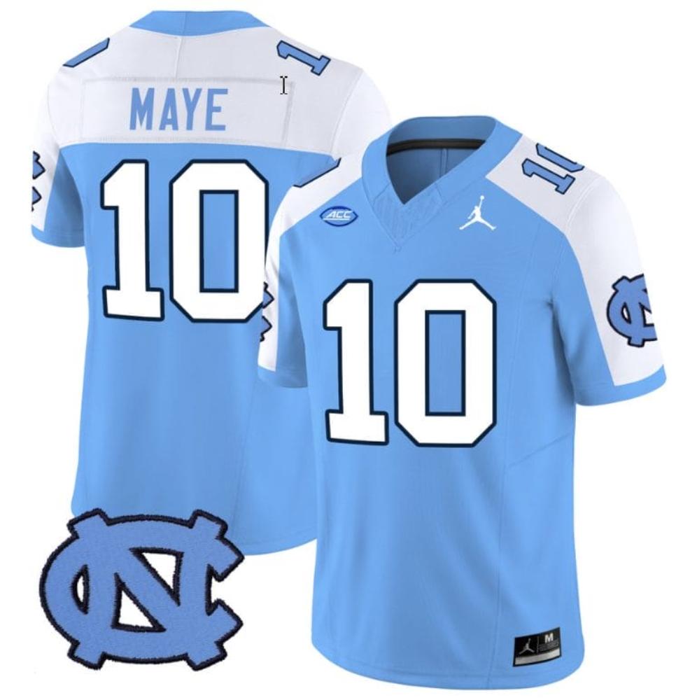 Mens Drake Maye Jersey 10 North Carolina Tar Heels Collegeblue Alternate