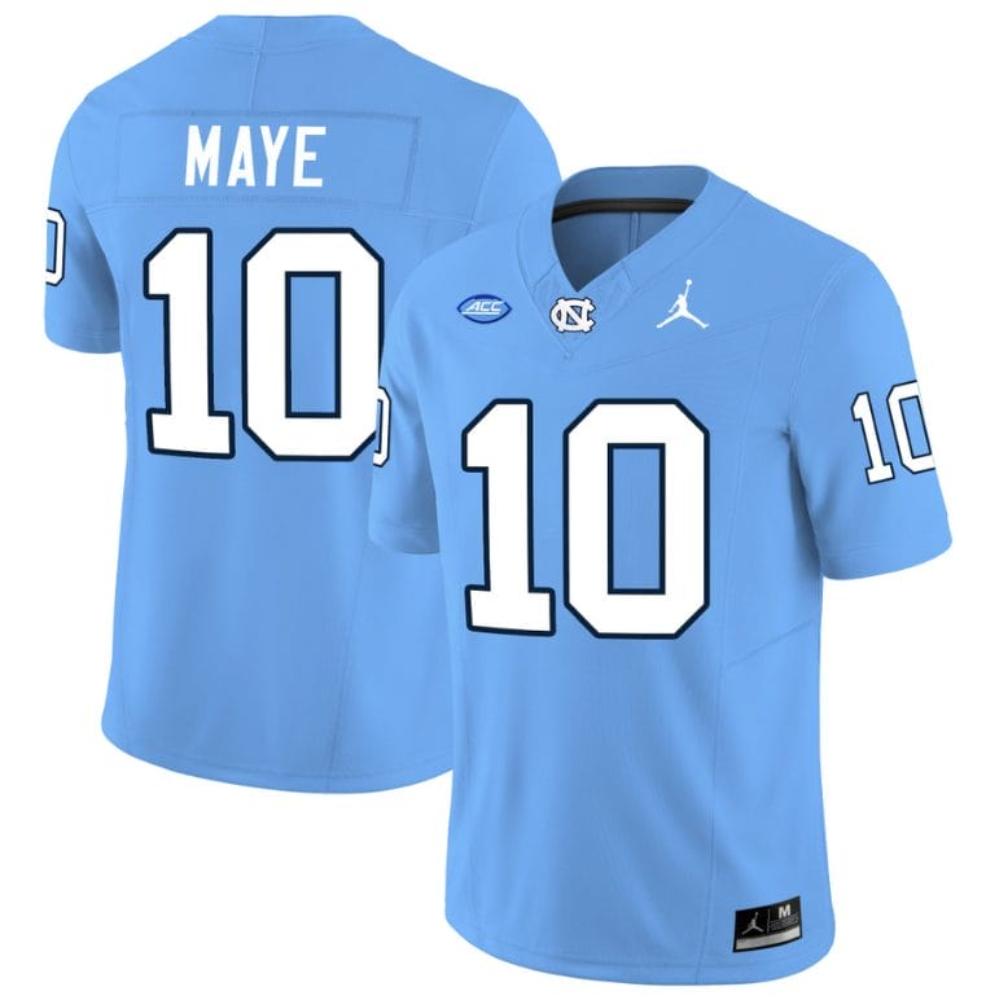 Mens Drake Maye Jersey 10 North Carolina Tar Heels Collegeblue