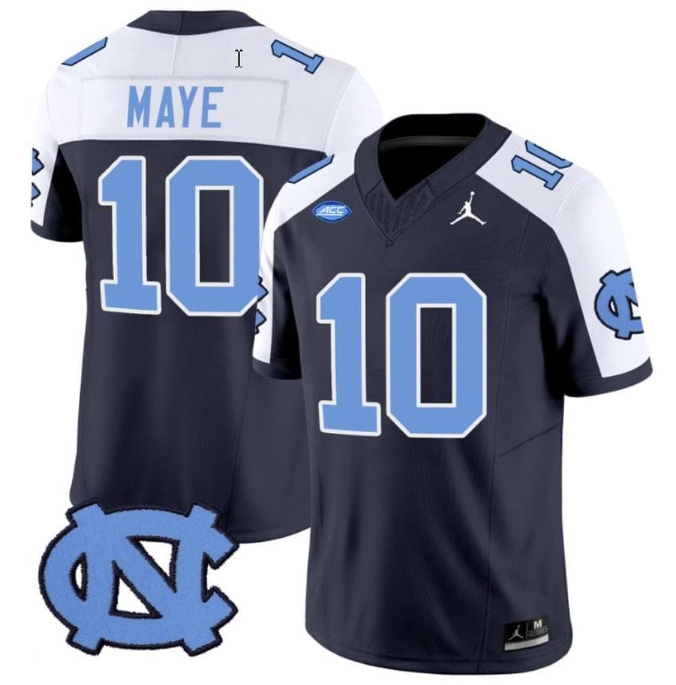 Mens Drake Maye Jersey 10 North Carolina Tar Heels Collegenavy Alternate