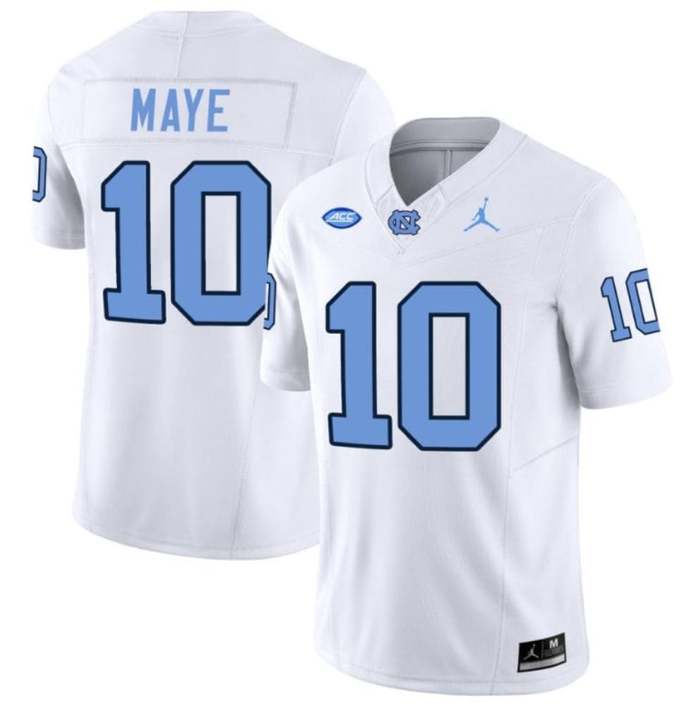 Mens Drake Maye Jersey 10 North Carolina Tar Heels Collegewhite