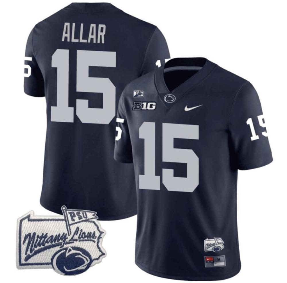 Mens Drew Allar Jersey 15 Penn State Nittany Lions Psu Patch College Navy
